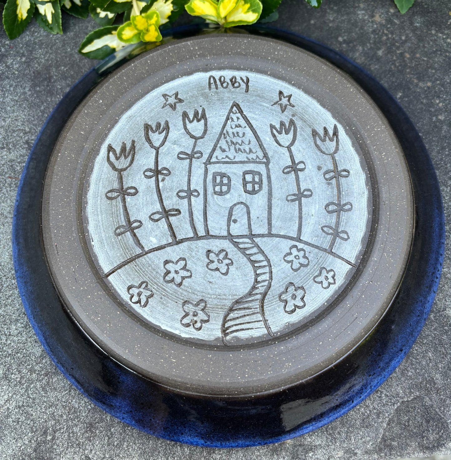 Dark Blue Plate Bowl