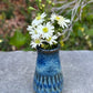 Tiny Carved Blue Vase