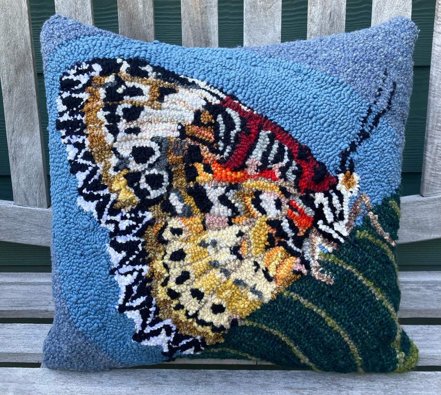 Tufted Leopard Lacewing Butterfly Pillow