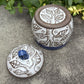 Carved Blue Tree Jar