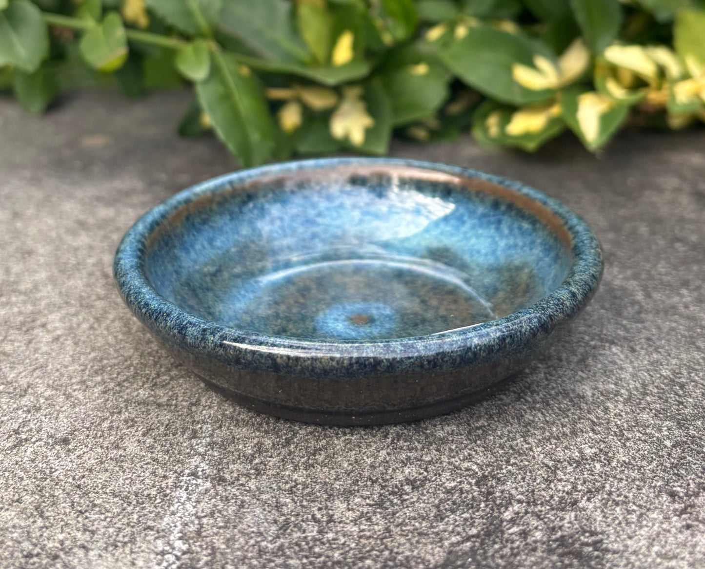 Tiny Blue and Brown Bowl