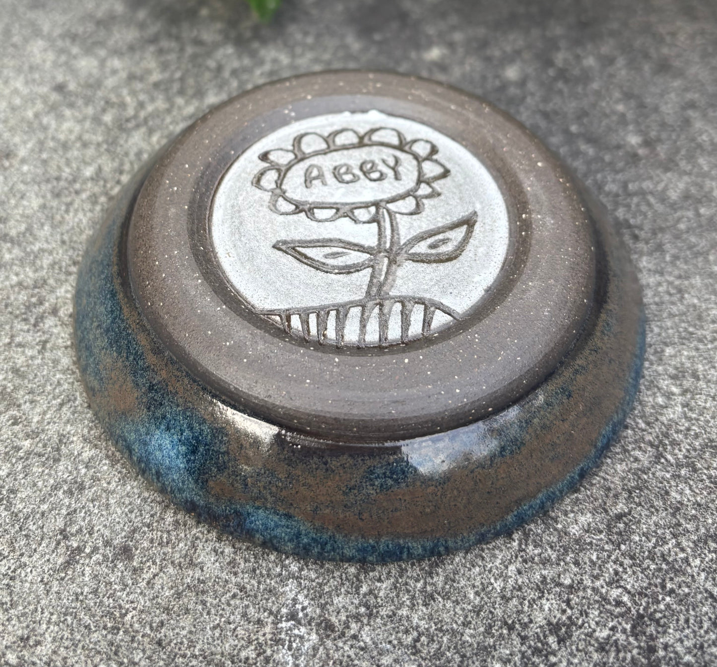 Tiny Blue and Brown Bowl