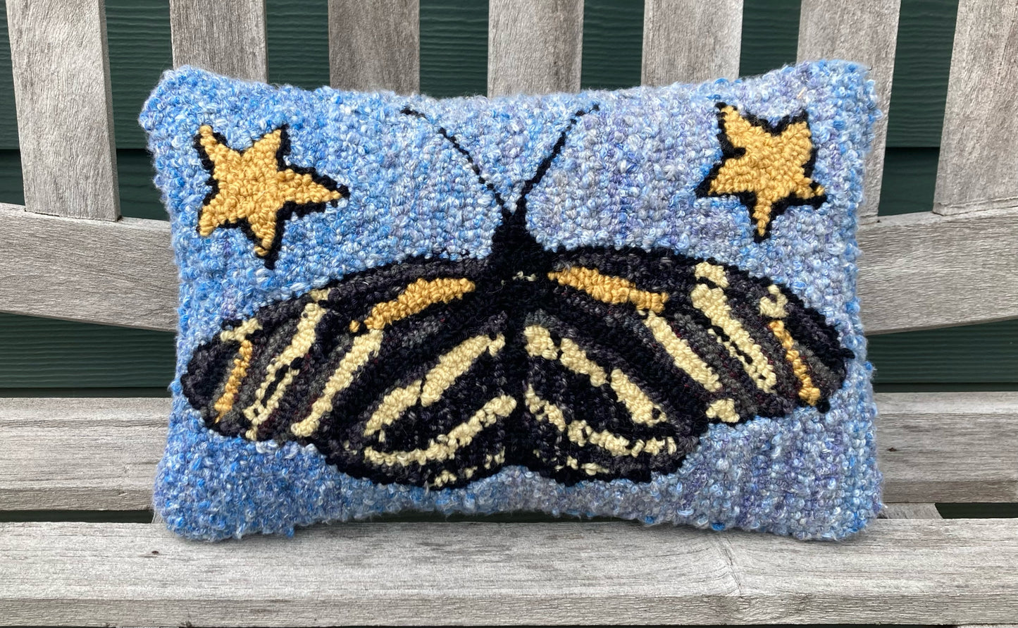Tufted Zebra Longwing Butterfly Pillow