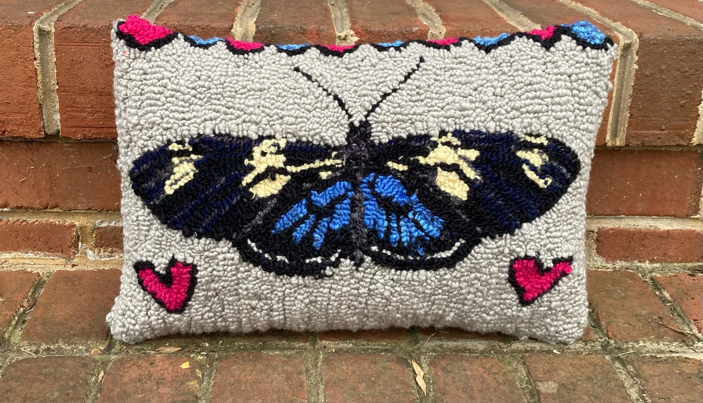 Tufted Doris Longwing Butterfly Pillow