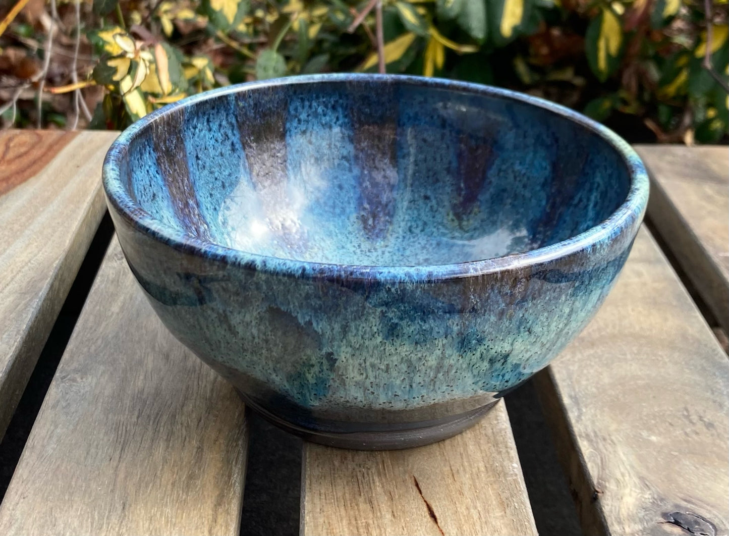 Medium Small Drippy Blue Bowl